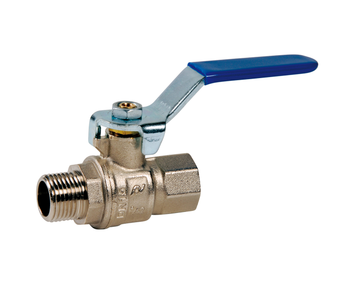 Brass ball valve VS41 BSP MF blue steel lever 1/2''